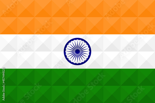 Artistic flag of India with 3d geometric wave concept art design. Correct Proportion. No opacity effect. Eps (vector) and JPEG (high resolution) format in zip file.