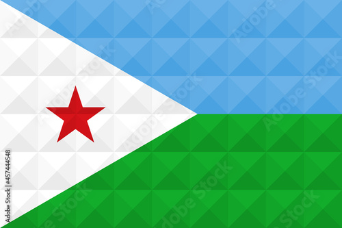 Artistic flag of Djibouti with 3d geometric wave concept art design. Correct Proportion. No opacity effect. Eps (vector) and JPEG (high resolution) format in zip file.