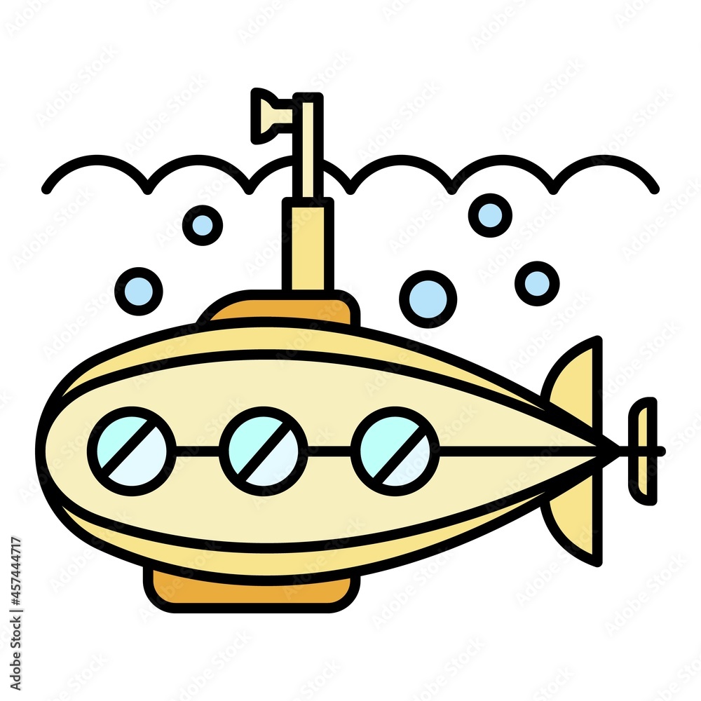 Periscope submarine icon. Outline periscope submarine vector icon color flat isolated on white Periscope submarine icon. Outline periscope submarine vector icon color flat isolated on white