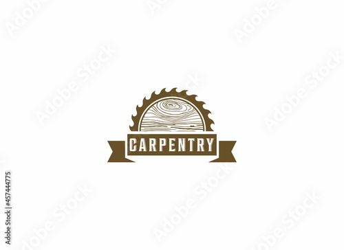 woodworking logo template in white background