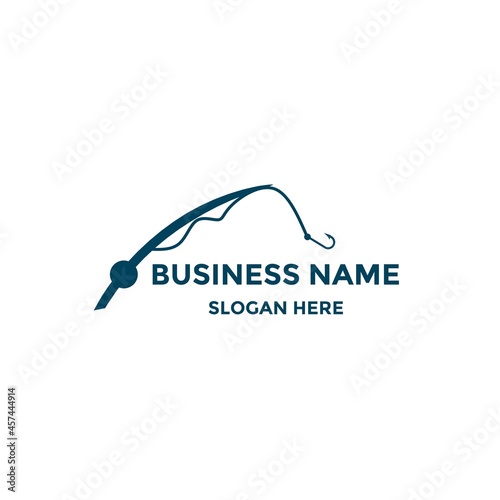 Fishing hook logo design concept vector