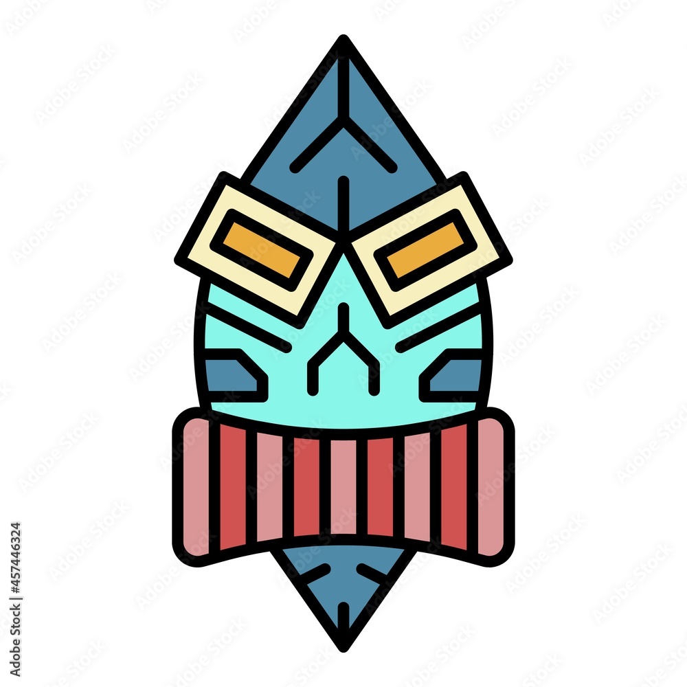 Naklejka premium Hawaii idol icon. Outline hawaii idol vector icon color flat isolated on white