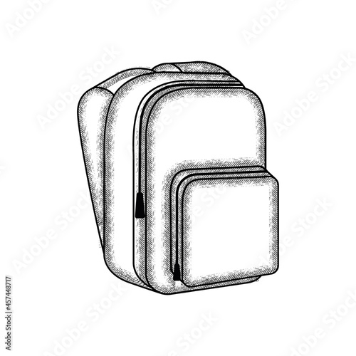 Isolated vintage bagpack school supply icon photo