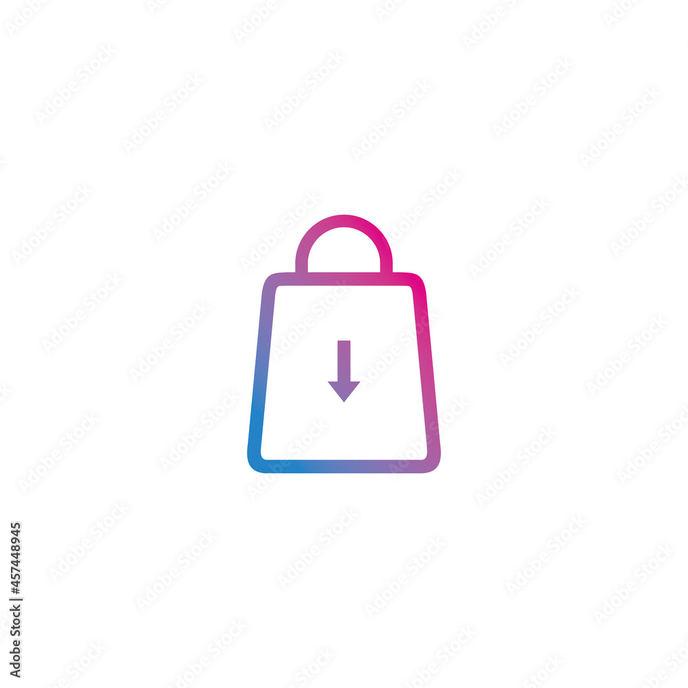 Buy shopping bag outline gradient icon Buy shopping bag outline gradient icon