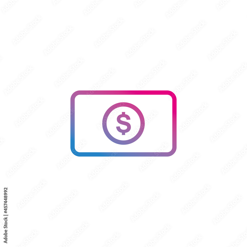 Money outline gradient icon vector Money outline gradient icon vector
