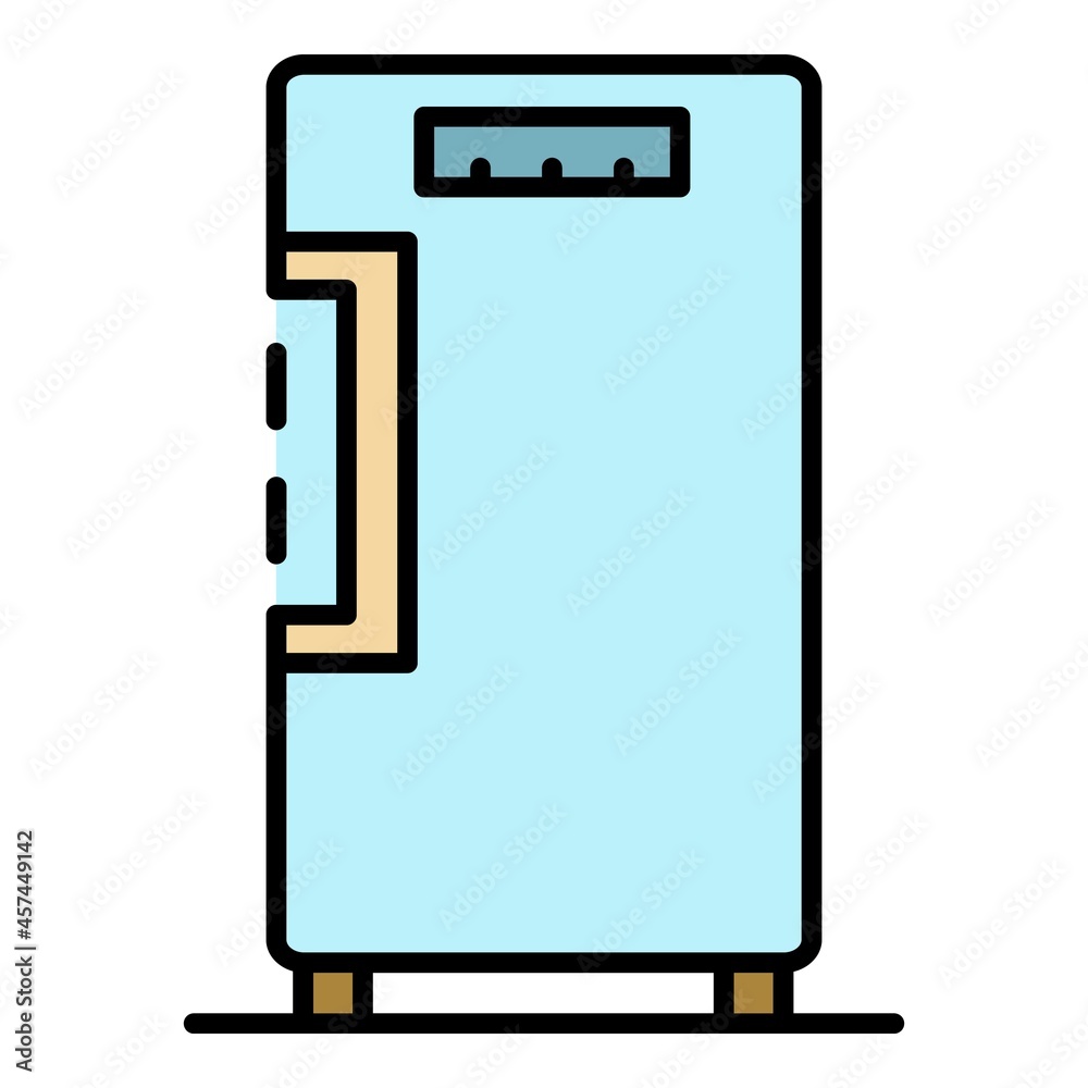 Food freezer icon. Outline food freezer vector icon color flat isolated on white Food freezer icon. Outline food freezer vector icon color flat isolated on white