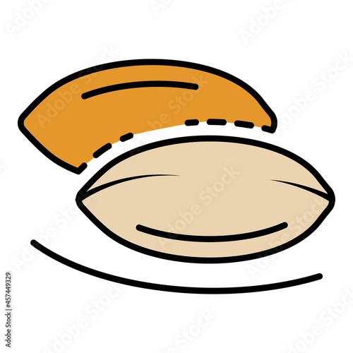 Clean peanut icon. Outline clean peanut vector icon color flat isolated on white
