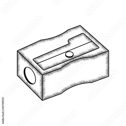 Isolated vintage sketch of a sharpener school supply icon