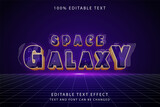 Space galaxy,3 dimension editable text effect purple gradation yellow style effect