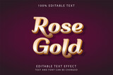 Rose gold,3 dimension editable text effect yellow gradation gold shadow style effect
