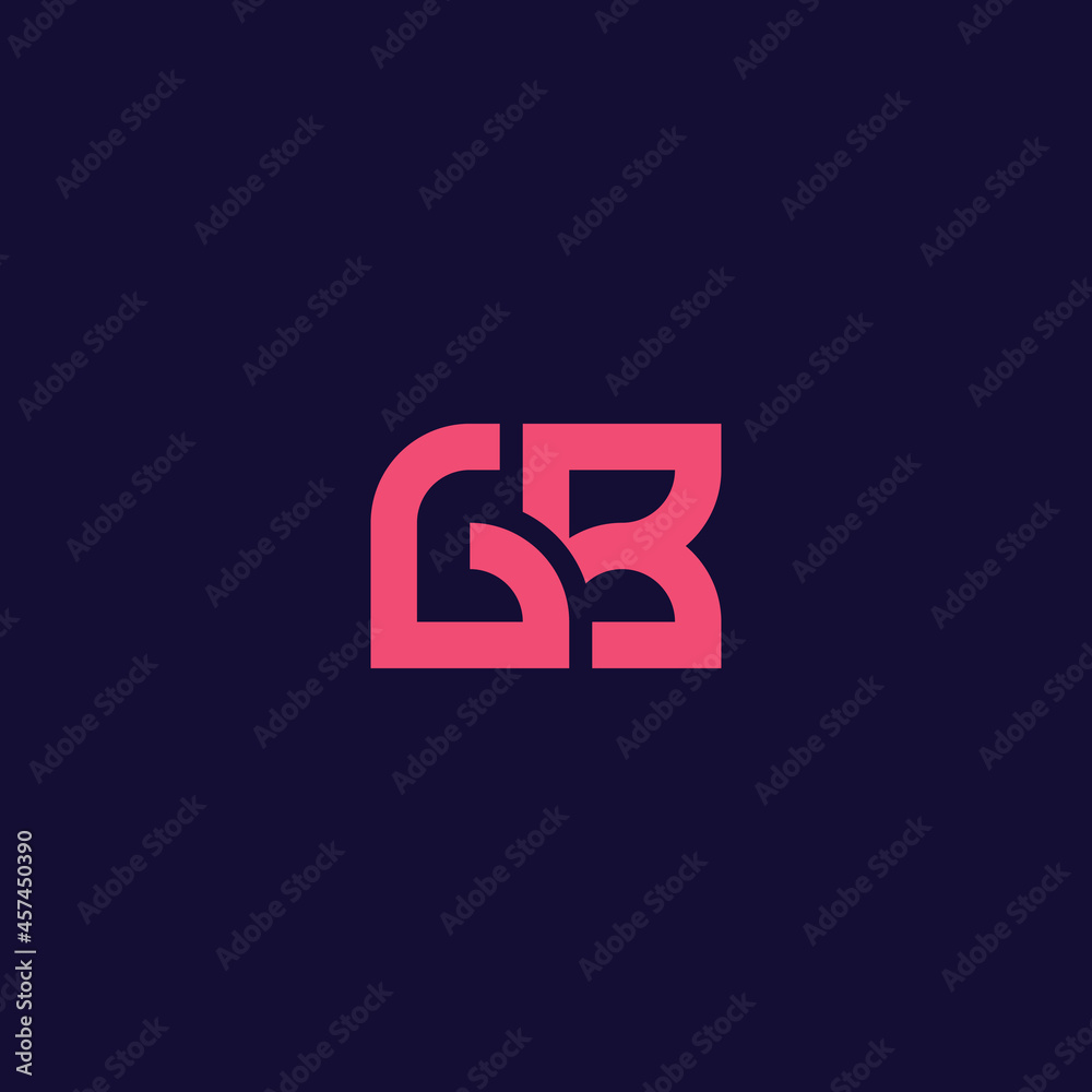 Simple and minimalist geometric overlapping letter GB monogram initial logo Simple and minimalist geometric overlapping letter GB monogram initial logo