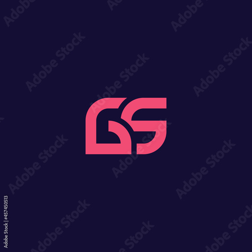 Free Download Simple and minimalist geometric overlapping letter GS monogram initial logo - GFXLoad