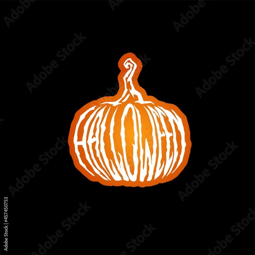 typographi design of pumpkin halloween photo