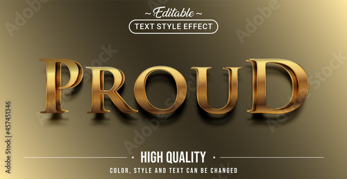 Editable text style effect - Proud text style theme.