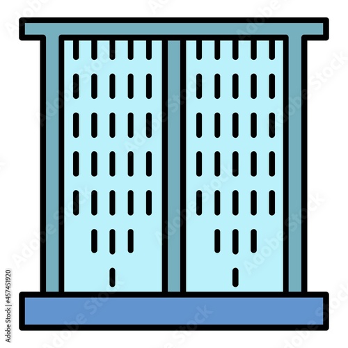 Window sunblind icon. Outline window sunblind vector icon color flat isolated on white