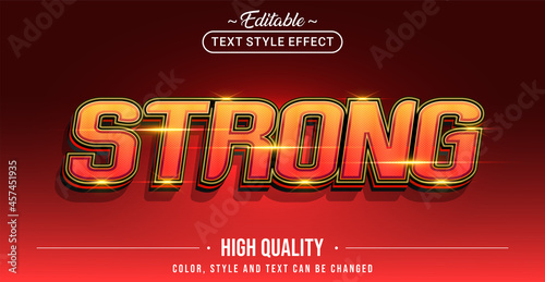 Editable text style effect - Strong text style theme.