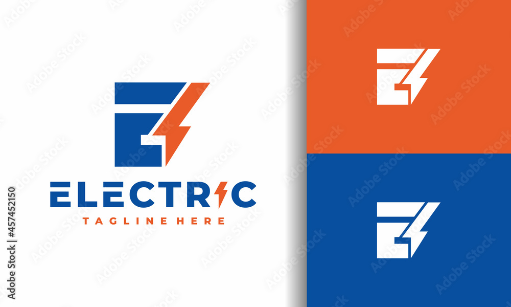 letter E electric logo Stock Vector | Adobe Stock