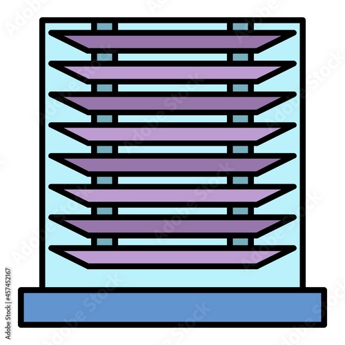 Horizontal jalousie icon. Outline horizontal jalousie vector icon color flat isolated on white