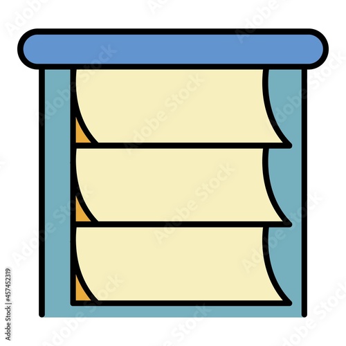 Paper horizontal jalousie icon. Outline paper horizontal jalousie vector icon color flat isolated on white