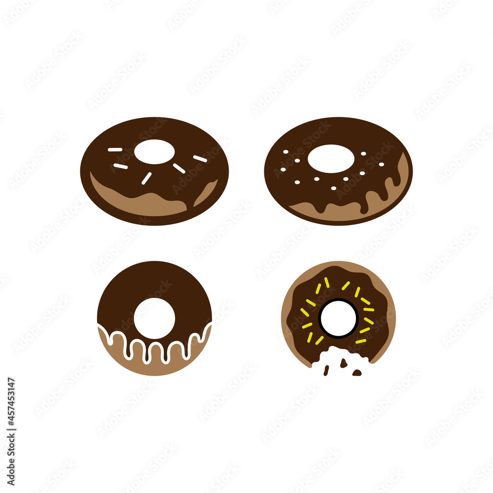 Donut icon set design illustration vector Donut icon set design illustration vector