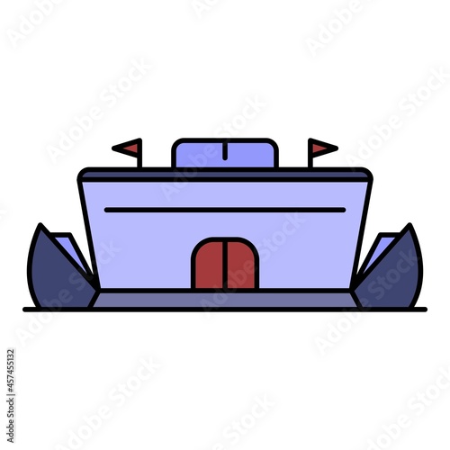Baseball arena icon. Outline baseball arena vector icon color flat isolated on white