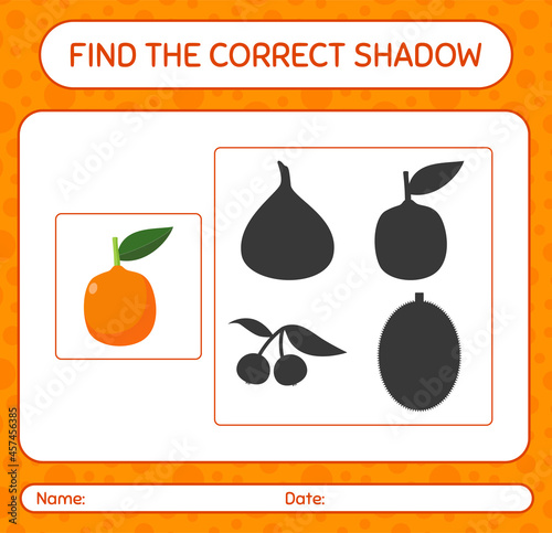 Find the correct shadows game with imbe. worksheet for preschool kids, kids activity sheet
