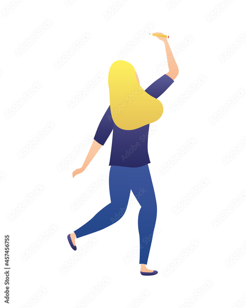 Fototapeta premium businesswoman with pencil of back