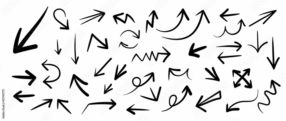 Hand drawn arrow mark icons vector
Hand drawn arrow mark icons vector