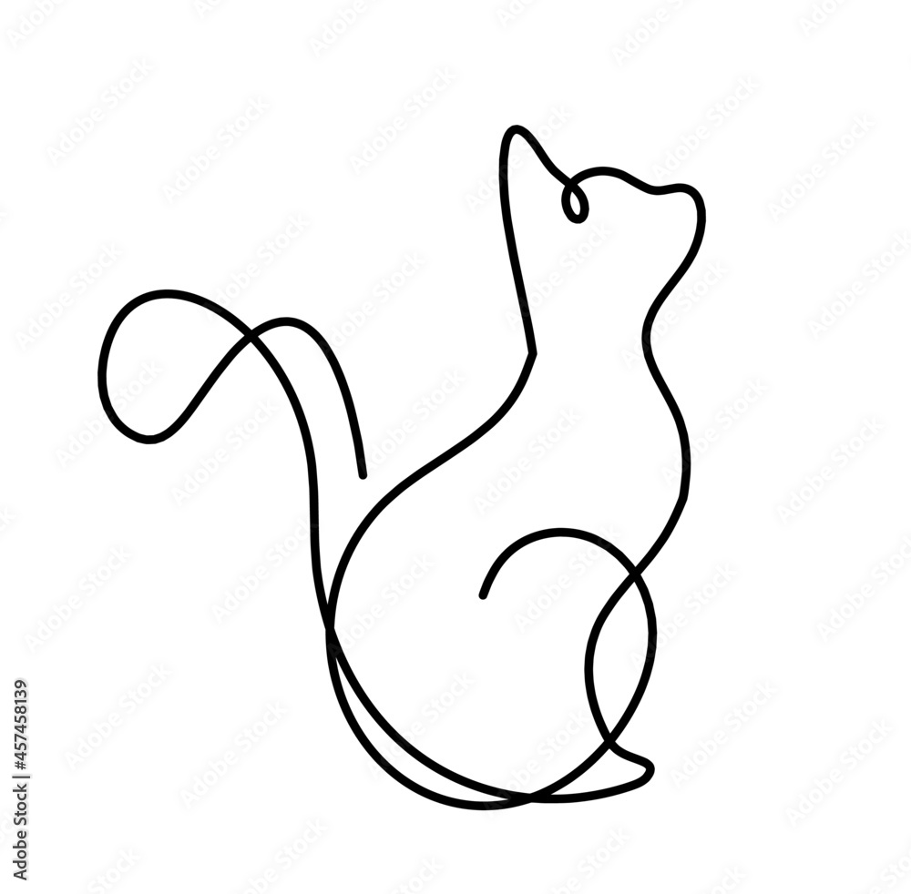 Abstract Cat Drawing