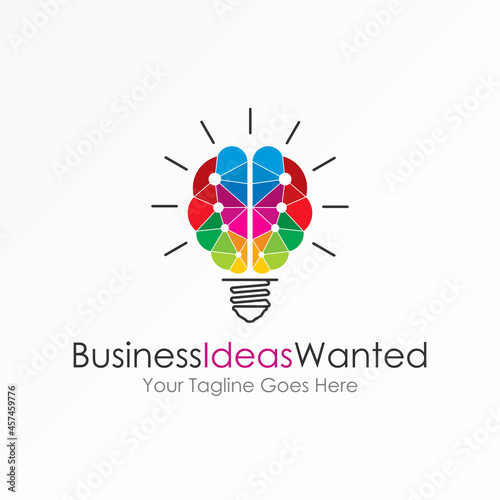 unique Lighting and color Brain with brain image graphic icon logo design abstract concept vector stock. Can be used as a symbol related to creative or tech