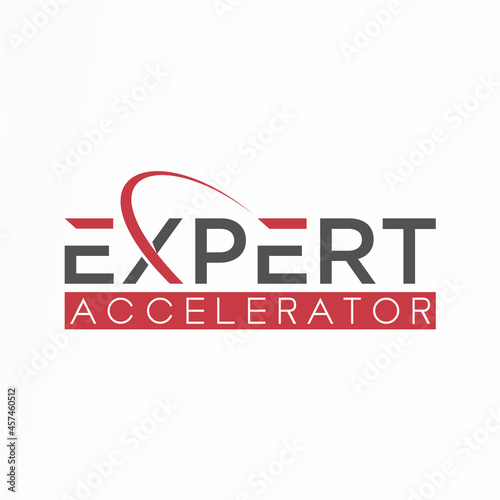 letter or word EXPERT sans sarif font with cutting idea graphic logo design abstract concept vector stock. Can be used as a corporate identity related to video content or wordmark