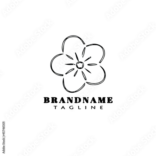 flower logo simple icon design template black isolated illustration