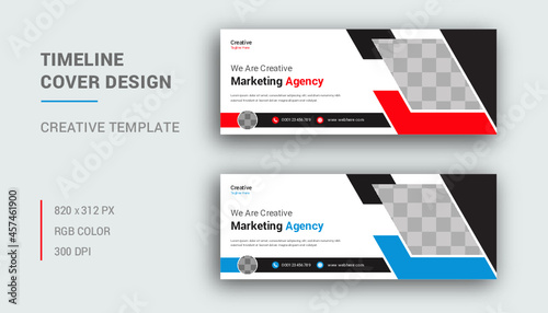 Facebook cover template  Modern creative Digital marketing facebook cover  Business and Corporate facebook timeline cover design  Template banner for social network