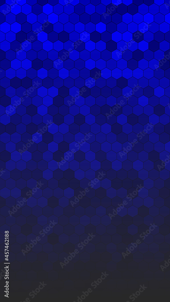 vertical of Honeycomb Grid tile with blue with dark border gradient background shadow for use as technology. vertical of Honeycomb Grid tile with blue with dark border gradient background shadow for use as technology.