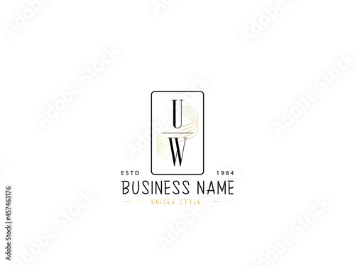 UW Logo Letter, monogram uw u w logo icon for wedding fashion or any type of business photo