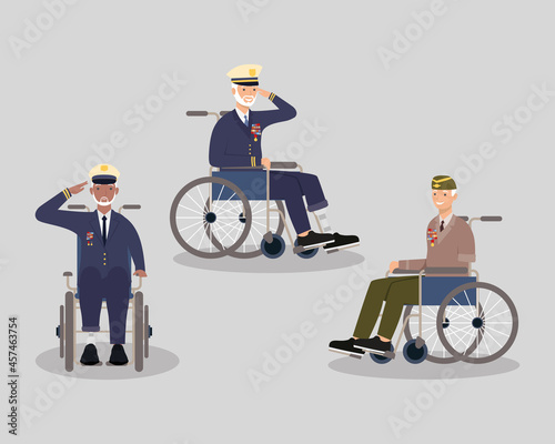 Veterans men with prosthetics