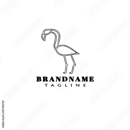 bird logo cartoon icon design retro black isolated vector illustration