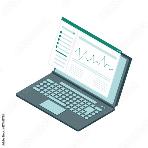 laptop with financial analysis