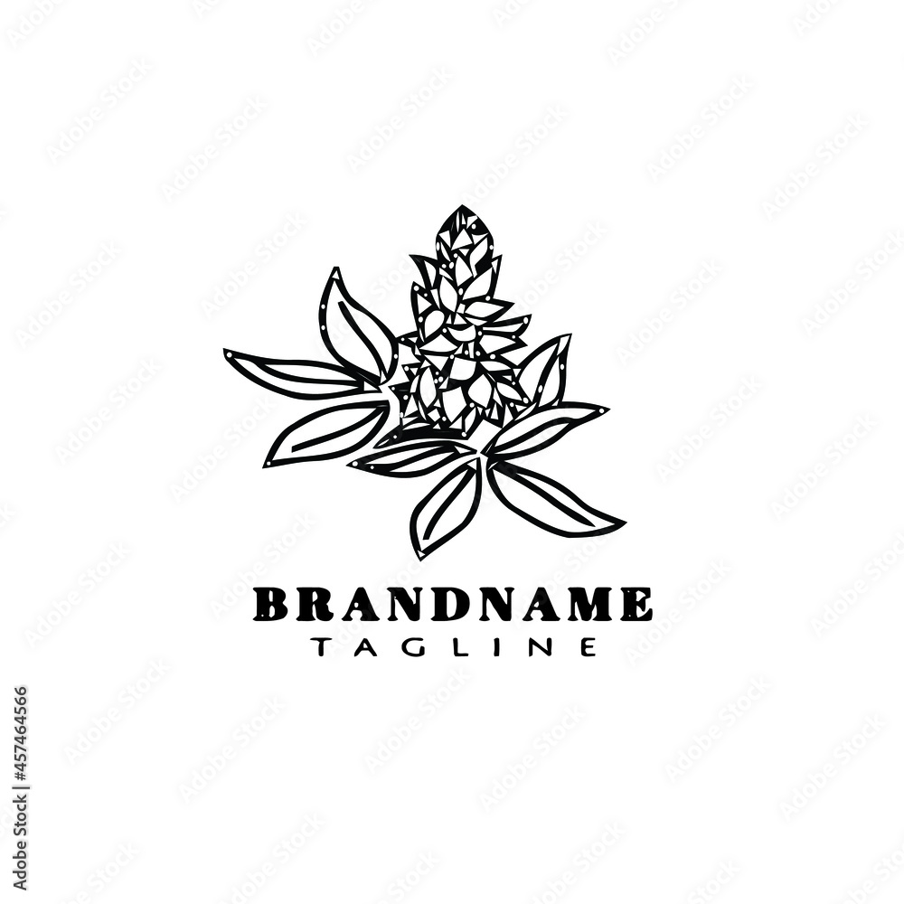 cute bluebonnet logo cartoon icon design template black isolated vector illustration