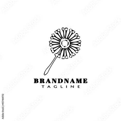 dandelion logo cartoon icon design template isolated vector illustration