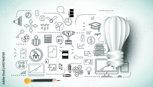 Light bulb Idea. plan think analyze creative startup business. illustration Creativity modern Concept Vector Infographic template.