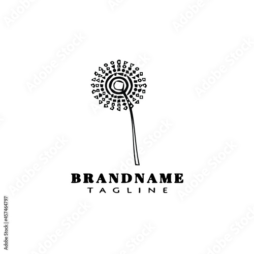 dandelion logo cartoon icon design creative black isolated vector illustration