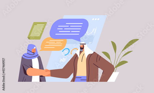 arab businesspeople shaking hands together business partners handshake partnership teamwork concept