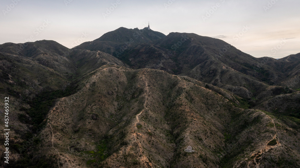 Aerial view of the Mountains in Leung Tin Au,Tuen Mun,Hong Kong