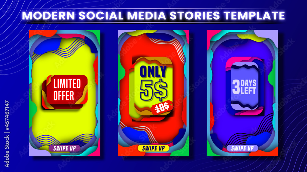 Fototapeta premium Modern Social Media Template with Colorful Abstract Element