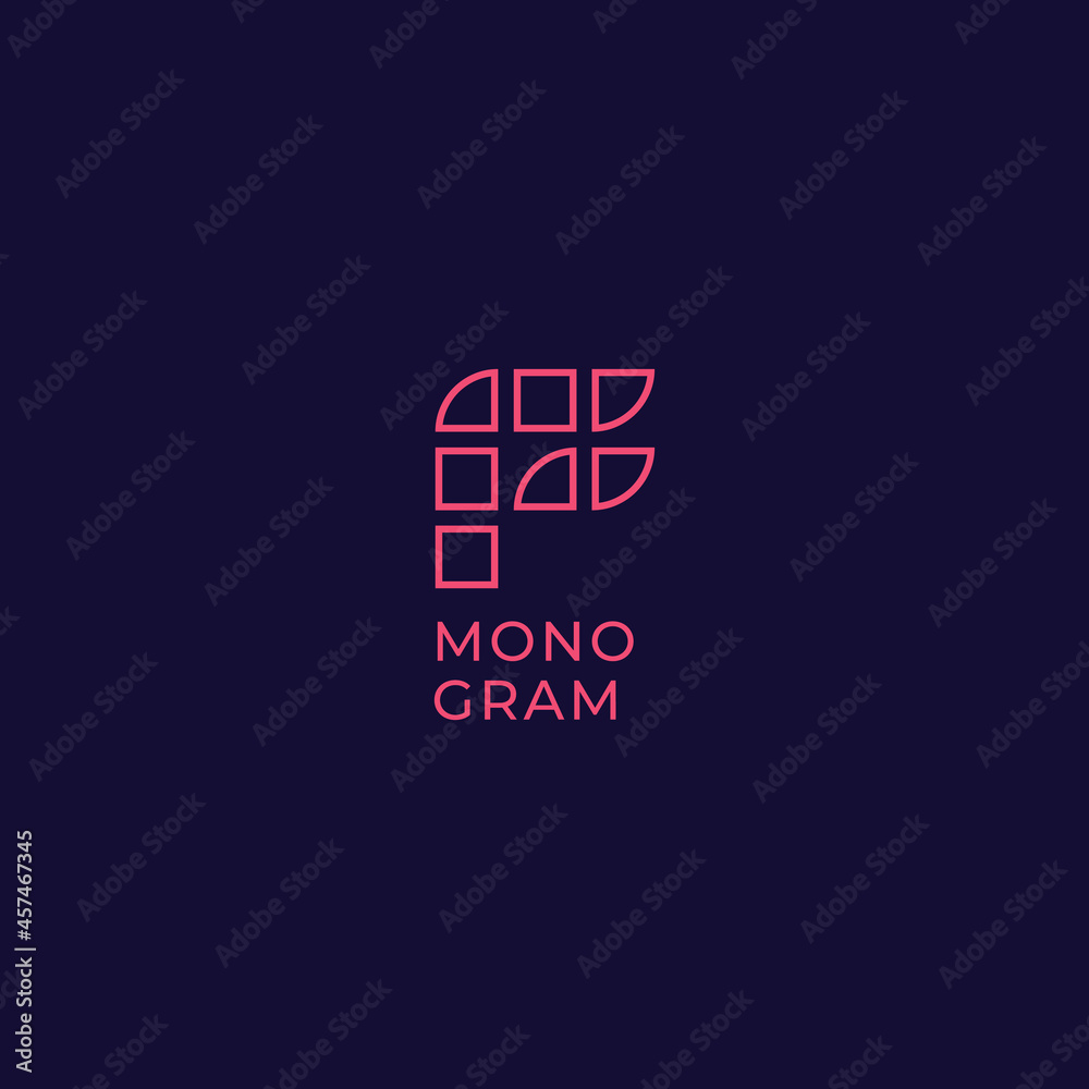 Simple and minimalist lines and plaid letter F monogram initial logo Simple and minimalist lines and plaid letter F monogram initial logo