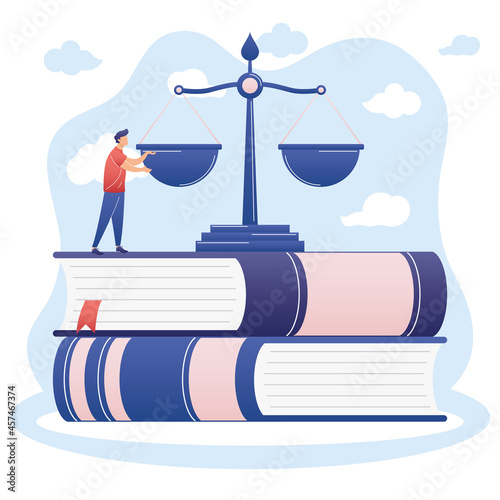 man with law scale on books