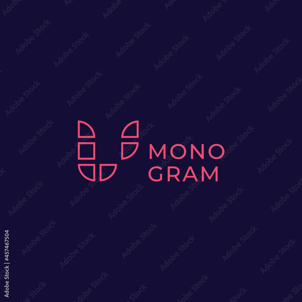Simple and minimalist lines and plaid letter V monogram initial logo Simple and minimalist lines and plaid letter V monogram initial logo