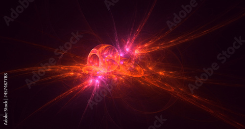 3D rendering abstract colorful fractal light background