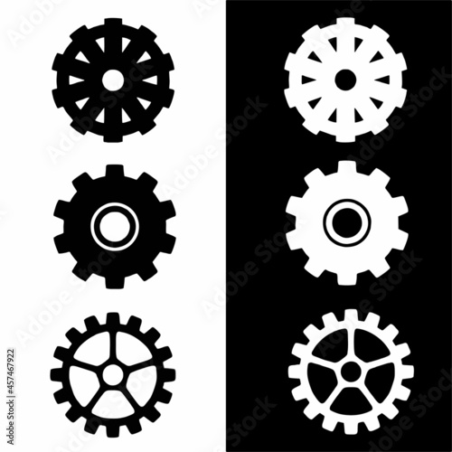 set of gear wheels icon. user preferences vector art illustration